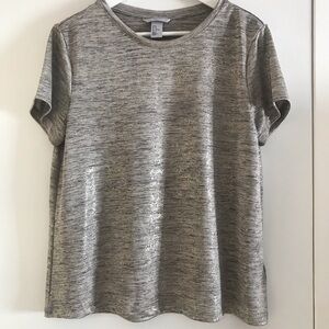 H&M | Tan & Metallic Gold Top!